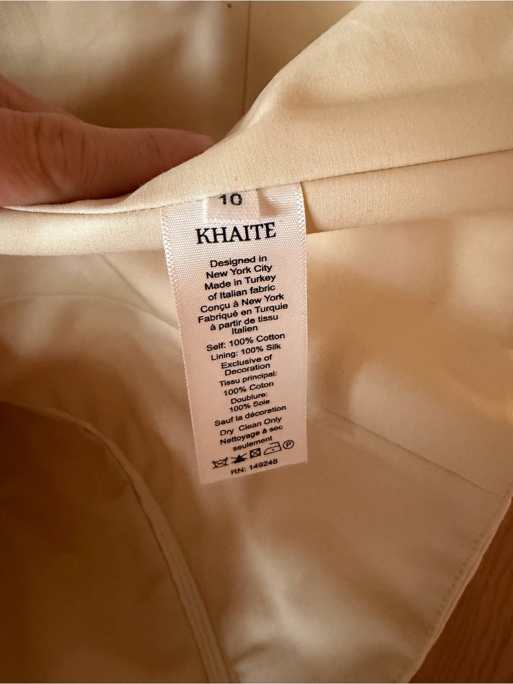 KHAITE 'maisy' cotton twill bustier top, size US 10 - Picture 4 of 4